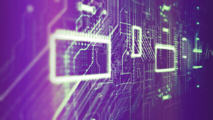 Wall Mural - purple sepia technology background/technology background of the abstract computer motherboard, can b