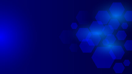 Wall Mural - Abstract blue hexagon background. Futuristic technology digital hi tech concept background