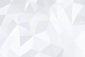 Abstract geometric white and gray color background, polygon, low poly pattern. 3D render illustration.