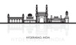 Silhouette Skyline panorama of city of Hyderabad, India - vector illustration