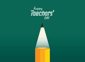 Happy Teacher's day concept vector illustration background. Creative teacher's day vector education concept.