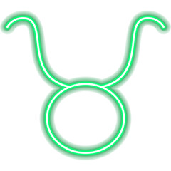 Poster - Taurus Zodiac Neon Sign. Vector Illustration of Horoscope Promotion.