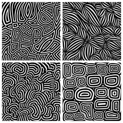Wall Mural - scattered geometric line shapes. hand drawn doodle elements. abstract background design. vector blac