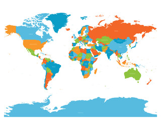 Naklejka na meble High detailed political map of World