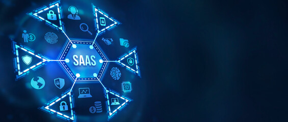 Internet, business, Technology and network concept. Software as a Service SaaS. Software concept. 3d illustration.