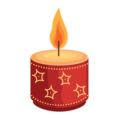 Poster - red candle with stars