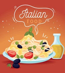 Poster - italian food lettering