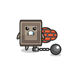 Poster - Character mascot of carpet as a prisoner