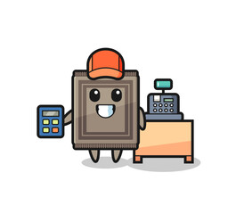 Poster - Illustration of carpet character as a cashier