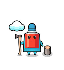 Sticker - Character cartoon of toothpaste as a woodcutter