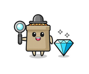 Poster - Illustration of wheat sack character with a diamond