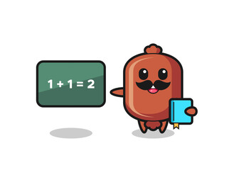 Sticker - Illustration of sausage character as a teacher