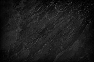 Canvas Print - Dark grey black slate background or texture.