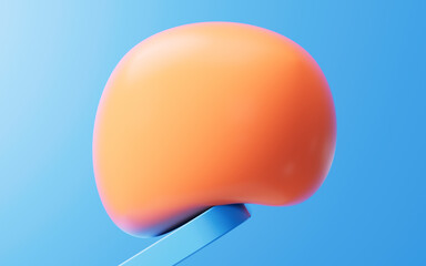 Poster - Soft ball and abstract geometric background, 3d rendering.