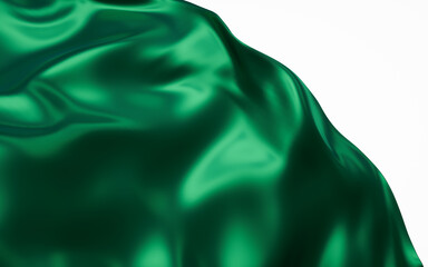 Poster - Flowing green cloth background, 3d rendering.