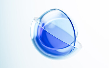 Transparent glass with gradient colors, 3d rendering.
