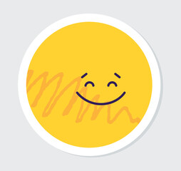 Wall Mural - funny geometric figure. smiling yellow round character. circle shape with positive emotions. design 
