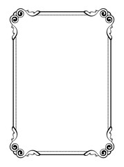 Wall Mural - decorative linear frame. geometric border with dots, stripes and swirls. romantic vintage template. 
