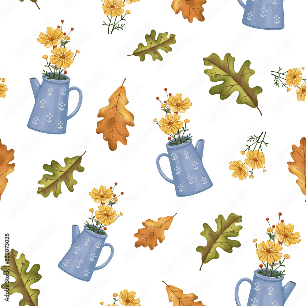 autumn leaves seamless pattern PNG Clipart illustration Stock ...