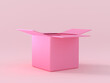 pink box open abstract 3d rendering