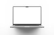 © Regi Munandar - professional modern laptop notebook with 16 inch horizontal screen display realistic mock up in top view 3d rendering