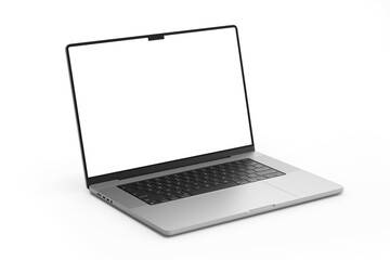 Wall Mural - professional modern laptop notebook with 16 inch horizontal screen realistic mock up in front view 3