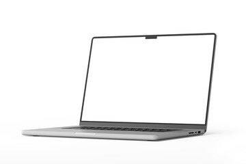 Wall Mural - modern notebook laptop pro with horizontal 16 inch screen display realistic mockup 3d rendering in s