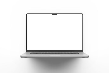 professional modern laptop notebook with 16 inch horizontal screen display realistic mock up in top view 3d rendering