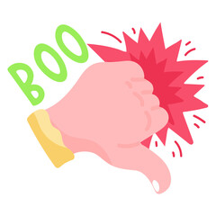 Canvas Print - An icon of thumbs down flat design 