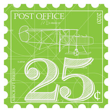 Traveling Postcard Stamp Vector Design. Vintage Style.