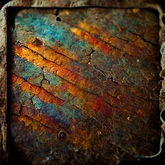 Wall Mural - rusty metal plate. Generative AI Technology