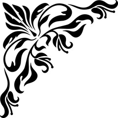 Wall Mural - Corner frame border, floral ornate embellishment