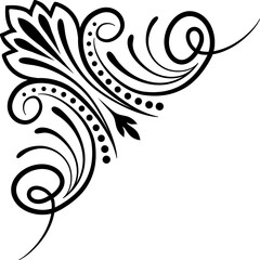 Wall Mural - border with floral element decorative corner frame