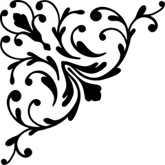 Wall Mural - corner frame border, floral embellishment framing