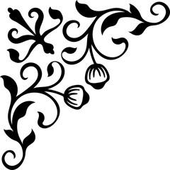 Wall Mural - deco corner frame with geometry calligraphy shapes