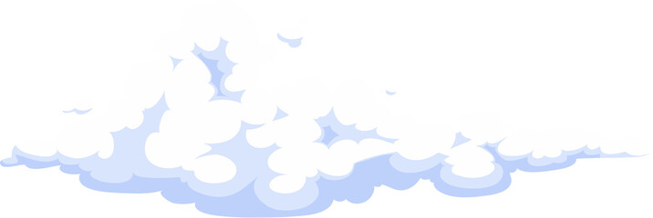 Poster - Cartoon fluffy cloud, summer cloudscape backdrop