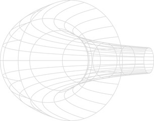 Wall Mural - funnel surface digital wireframe shape or figure