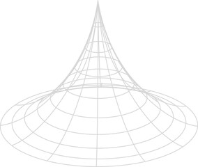 Wall Mural - cone 3d wireframe, mesh figure or virtual shape