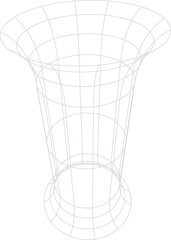 Wall Mural - tube, pipe or tunnel 3d mesh or wireframe model