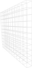 Wall Mural - construction wall wireframe model, virtual mesh