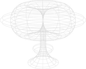 Wall Mural - torus mesh or wireframe figure, 3d vector model