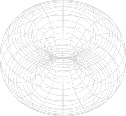 Wall Mural - torus mesh 3d figure, wireframe digital shape