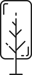 Poster - Poplar forest tree, garden plant outline icon