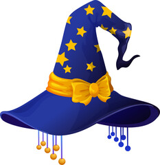 Wall Mural - Starry magic Halloween hat isolated stargazer cap