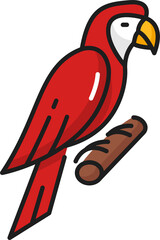 Sticker - Red parrot hawaiian feathered bird pirate animal