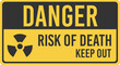 © Vector Tradition - Warning plate, radiation risk of death, keep out