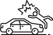© Vector Tradition - Car crash or collision with pedestrian line icon