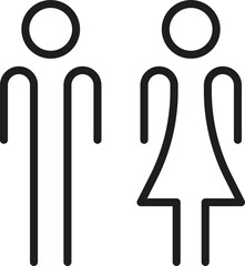 Kids toilet symbol man woman restroom outline icon