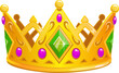 Leinwandbild Motiv Cartoon royal king golden crown of game ui asset
