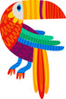 Cartoon brazilian or mexican toucan, exotic bird